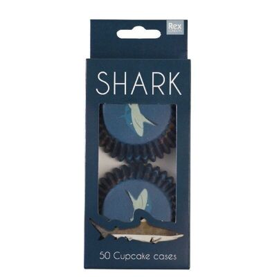 Fundas para cupcakes (pack de 50) - Tiburones