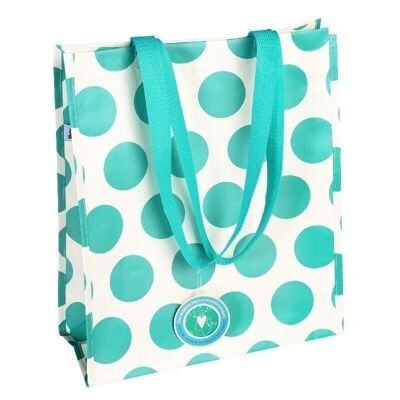 Shopping bag - Turquoise on white Spotlight