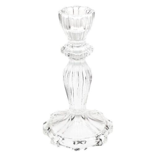Tall glass candle holder - Clear