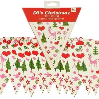 Paper bunting - 50s Christmas