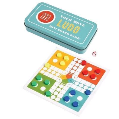 Travel ludo game in a tin