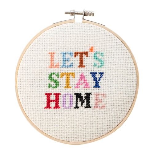 Let's Stay Home Cross Stitch Kit