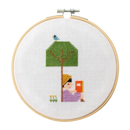 Reading Under A Tree Samantha Purdy Cross Stitch Kit