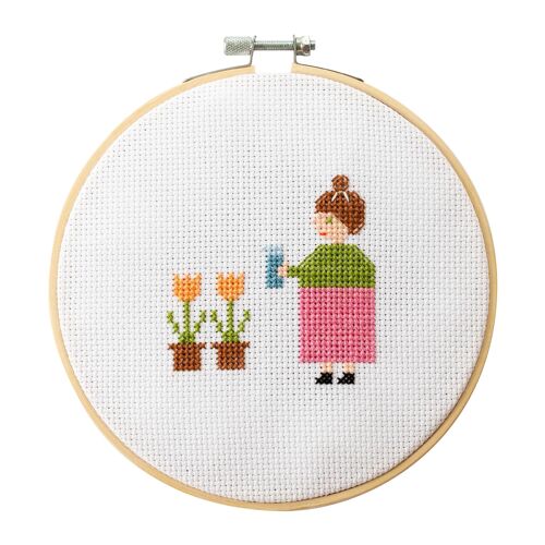 Watering Plants Samantha Purdy Cross Stitch Kit