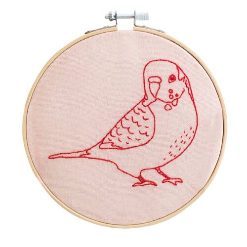 Budgerigar Embroidery Hoop Kit