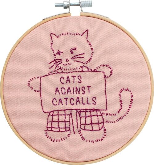 Cats Against Catcalls Embroidery Hoop Kit
