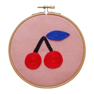 Cherry Embroidery Hoop Kit