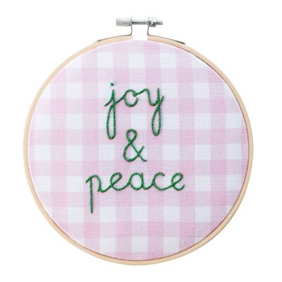 Joy and Peace Gingham-Stickrahmen-Kit
