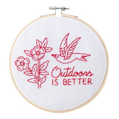 Outdoors Is Better Embroidery Hoop Kit