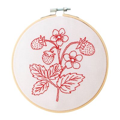 Strawberry Embroidery Hoop Kit