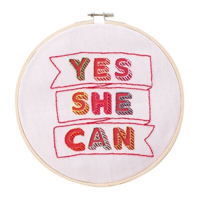 Kit de cercle à broder Yes She Can