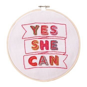 Kit de cercle à broder Yes She Can 1