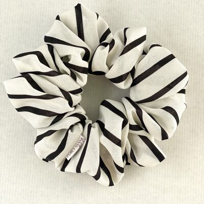 Black & White Stripe Scrunchie