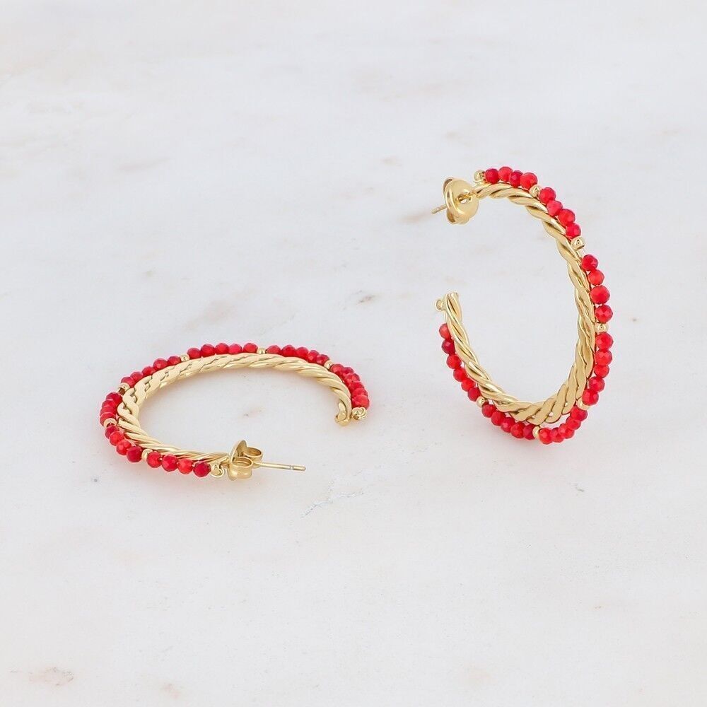 Basile hoops - corallo vegetale rosso dorato