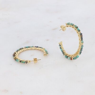 Basile hoops - golden african turquoise
