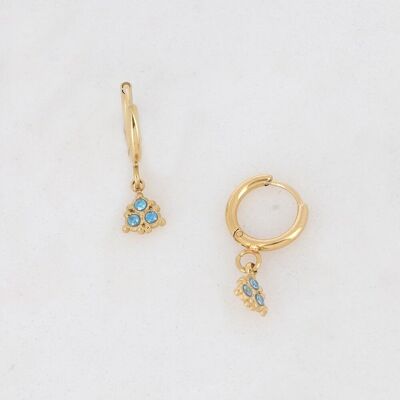 Grace hoop earrings - blue gold