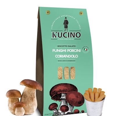 BISCOTTO SALATO FUNGHI PORCINI E CORIANDOLO - 150g