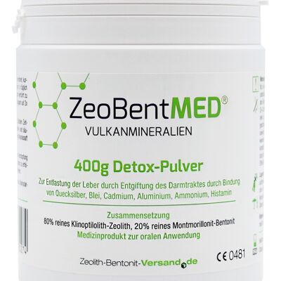 ZeoBentMED detox powder, zeolite + bentonite, 400g
