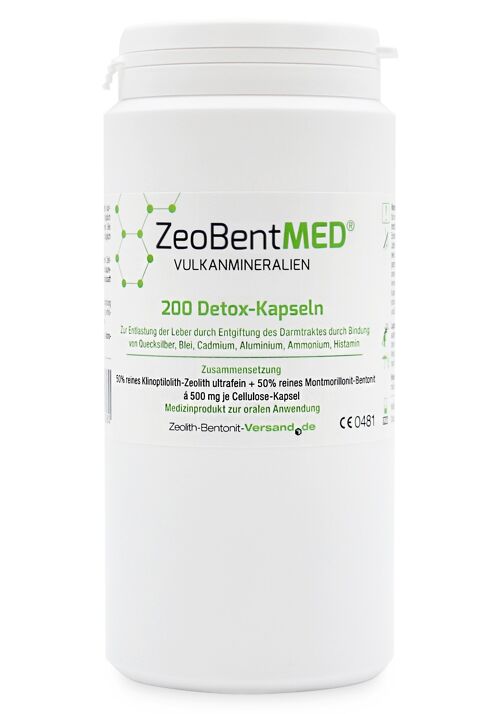 ZeoBentMED Detox-Kapseln, Zeolith + Bentonit, 200 Stück