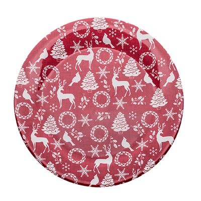 Red Christmas Dessert Plate - pack. 4 saucers