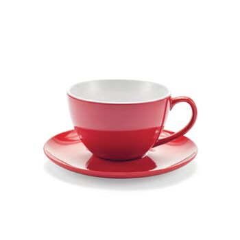 Jumbo Mug Rossa - tasse avec piattino - MELAMINA