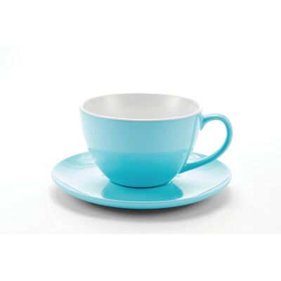 Jumbo Mug Turchese - tazza con piattino