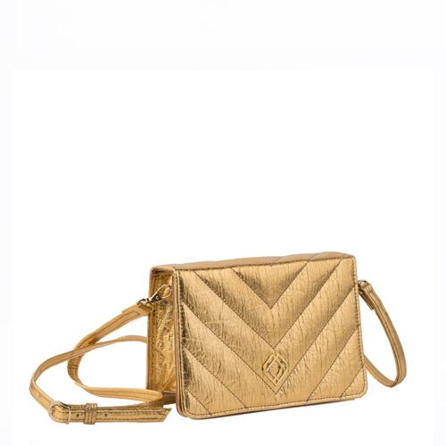Clutch Pineapple Leather Gold