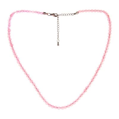 Collana di quarzo rosa con perline da 4 mm