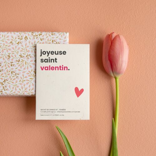 Joyeuse Saint-Valentin - Sachet de graines de Pensées