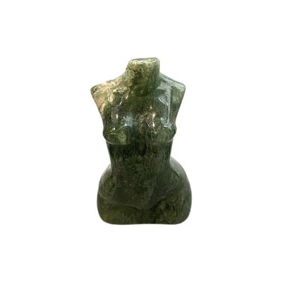 Female Torso, 3cm, Moss Agate