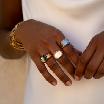 Bague Columba - Nacre blanche 2