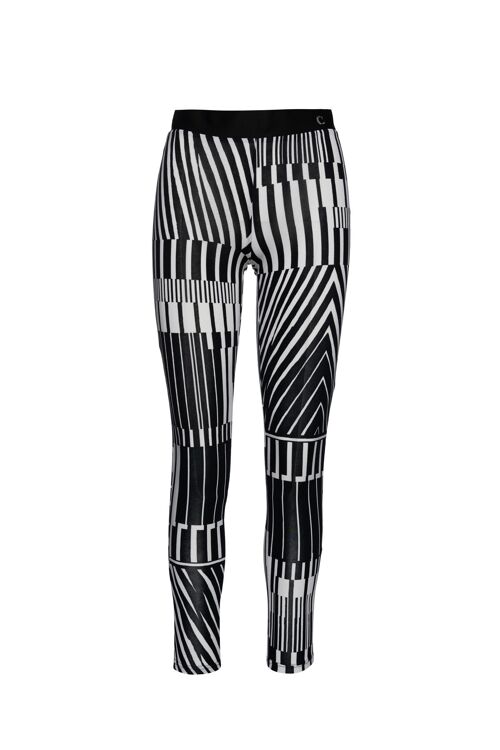 Silky Black and White Print Pants