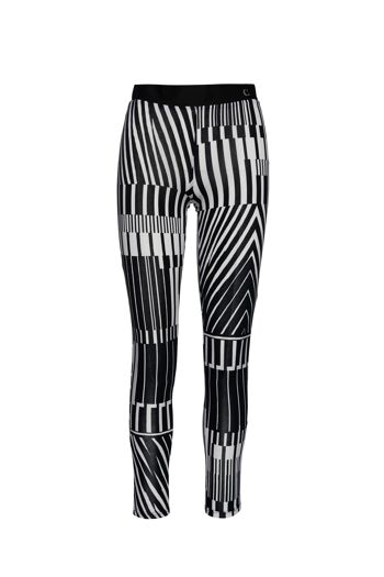 Pantalon soyeux imprimé noir et blanc 1