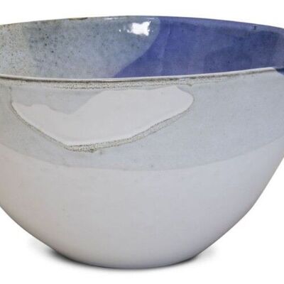 Ceramic salad bowl Salty Sea from Portugal in blue-white-grey