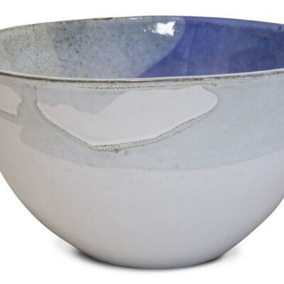 Ceramic salad bowl Salty Sea from Portugal in blue-white-grey