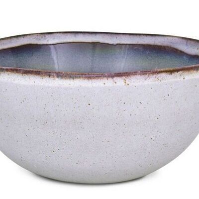 Ceramic Sail salad bowl from Portugal in grey-blue