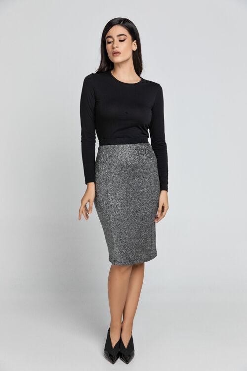 Black Lurex Pencil skirt Conquista