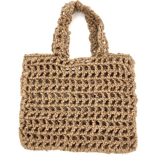 sustainable children's bag in jute - handmade in Nepal - crochet bag