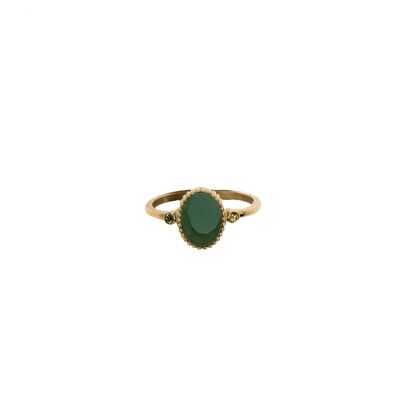 Thanatos Ring - Green Onyx