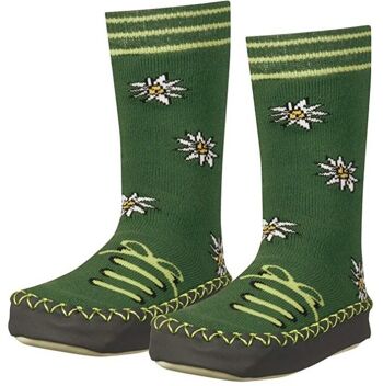 Chaussettes Playshoes vert imprimé Edelweiss pour bébé et enfant 1