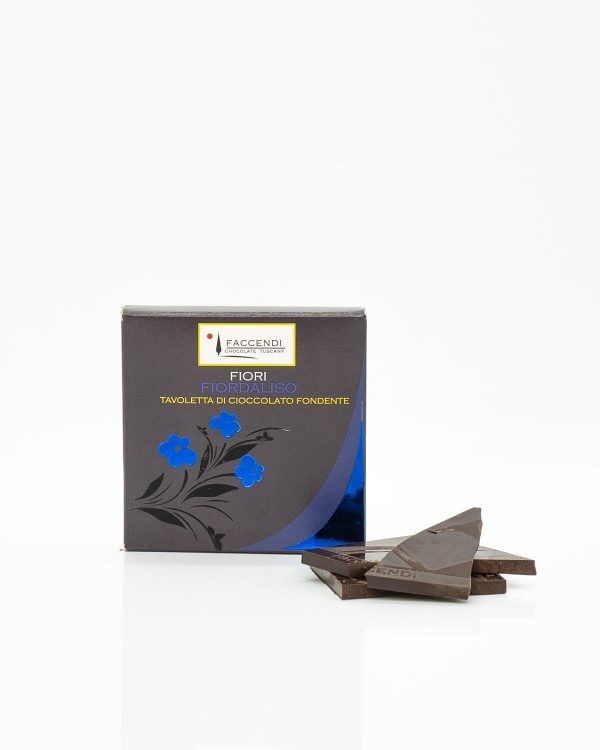 Dunkle Schokolade 70% und Kornblumenblüten