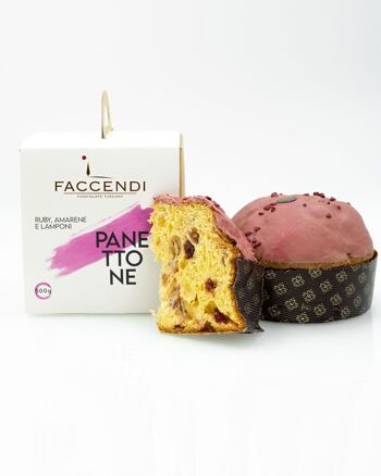 Panettone artisanal au chocolat Ruby, cerises noires et framboises 1