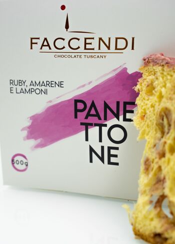 Panettone artisanal au chocolat Ruby, cerises noires et framboises 4