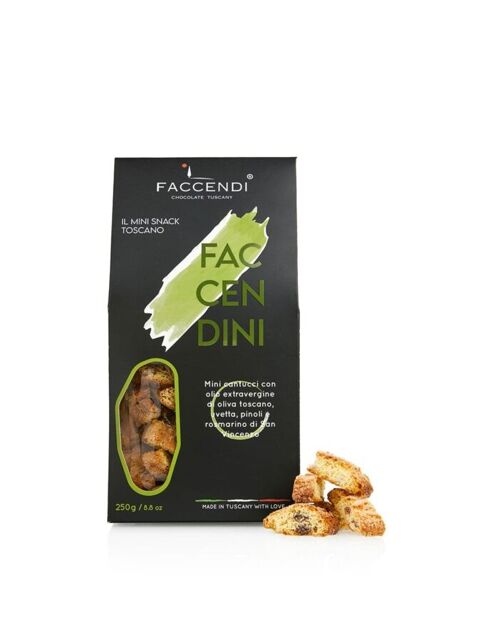 Faccendini - mini cantucci con pinoli e olio extravergine di oliva