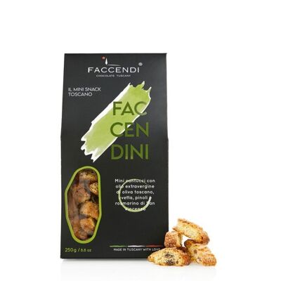 Faccendini - mini cantucci aux pignons de pin et huile d'olive extra vierge