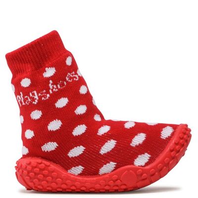 Red polkadot print Playshoes baby aqua socks/water shoes