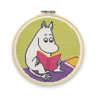 Moomin Cross Stitch Kit - Moomintroll Reading
