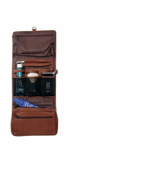 Country Toiletry roll - cognac