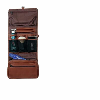 Country Toiletry roll - cognac