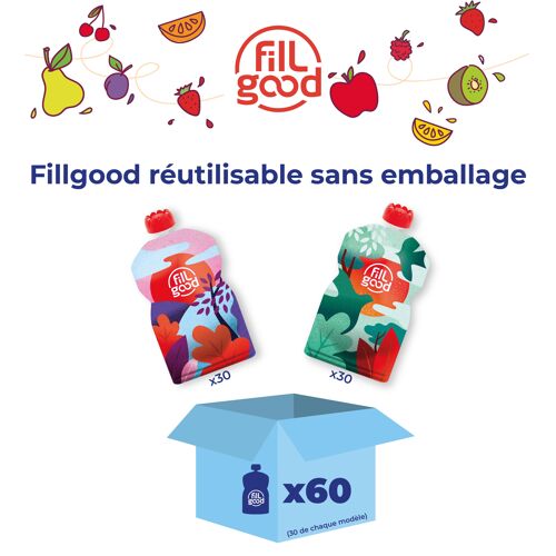 VRAC - Box de 60 Gourdes souples réutilisables - Fillgood - Sans Emballage
